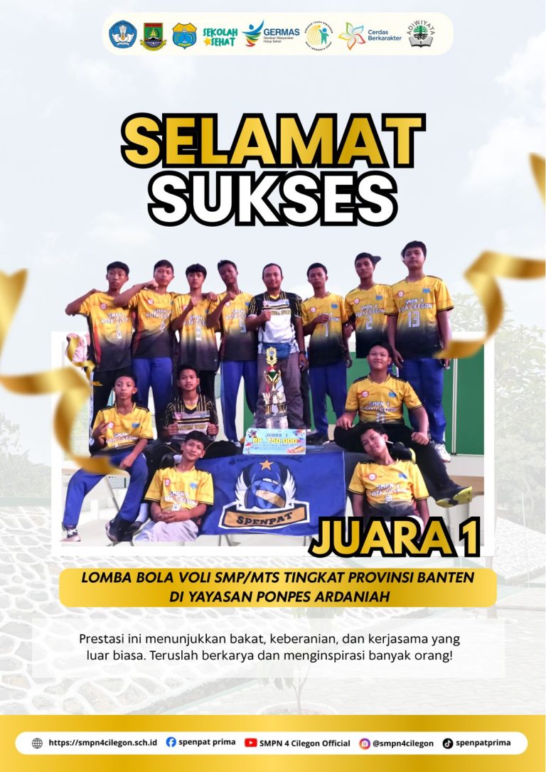 Prestasi membanggakan SMP Negeri 4 meraih juara 1, lomba voli SMP/MTS Tingkat Provinsi Banten